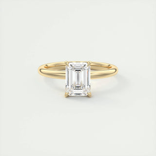 Anillo de compromiso con solitario de diamantes y esmeralda F-VS1 de 1,75 ct