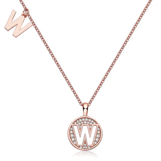 Collar de diamantes de moissanita con la letra "W" para mujer