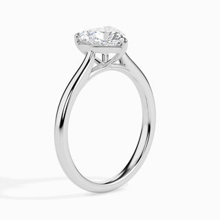 Bague de fiançailles solitaire en diamant de laboratoire F-VS Heart 1ct 