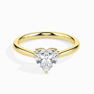 Bague de fiançailles solitaire en diamant de laboratoire F-VS Heart 1ct 