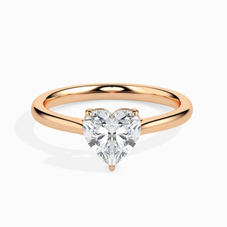 Bague de fiançailles solitaire en diamant de laboratoire F-VS Heart 1ct 