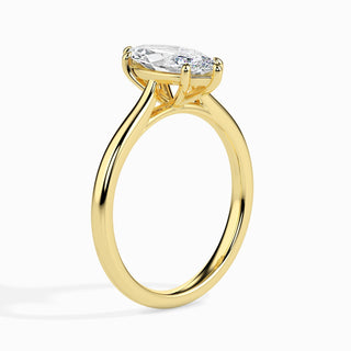 Bague de fiançailles avec solitaire en diamant de taille marquise de 1 ct F-VS cultivé en laboratoire 