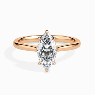 Bague de fiançailles avec solitaire en diamant de taille marquise de 1 ct F-VS cultivé en laboratoire 