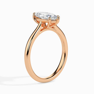 Bague de fiançailles avec solitaire en diamant de taille marquise de 1 ct F-VS cultivé en laboratoire 