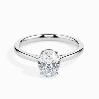 Bague de fiançailles solitaire en diamant ovale F-VS de 1 ct cultivé en laboratoire 