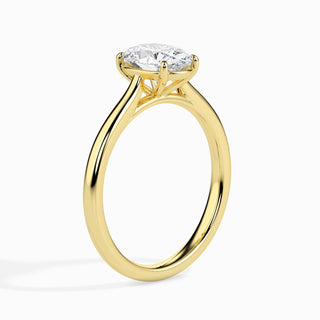 Bague de fiançailles solitaire en diamant ovale F-VS de 1 ct cultivé en laboratoire 