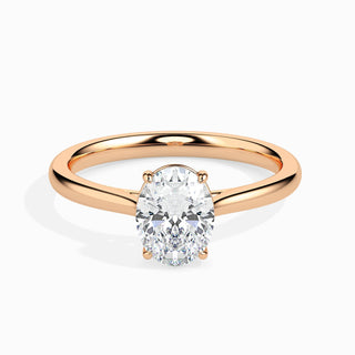 Bague de fiançailles solitaire en diamant ovale F-VS de 1 ct cultivé en laboratoire 