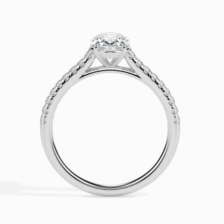 1ct Oval Shaped F- VS Lab Grown Diamond Pave Engagement Ring