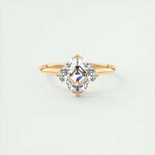 2.03CT Asscher Cut Solitaire Moissanite Diamond Engagement Ring