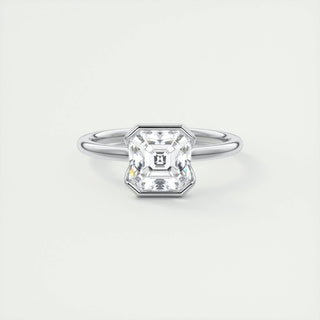 Bague de fiançailles en diamant moissanite Asscher demi-lunette de 2,03 ct 