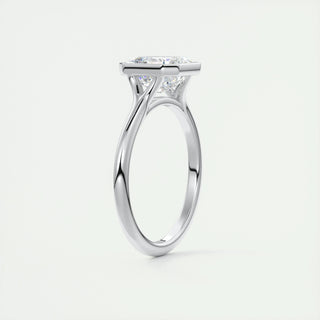 Bague de fiançailles solitaire en moissanite, ensemble de lunette 2,03 ct, coupe Asscher 