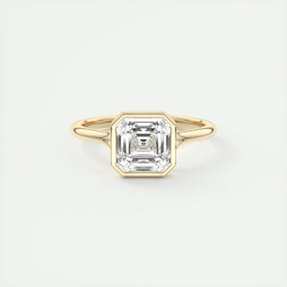 Bague de fiançailles solitaire en moissanite, ensemble de lunette 2,03 ct, coupe Asscher 