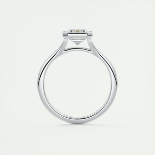 2.03CT Emerald Cut Bezel Moissanite Diamond Engagement Ring