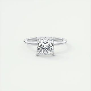 2.08CT Princess Hidden Halo Diamond Moissanite Engagement Ring