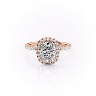 Bague de fiançailles avec diamant en moissanite taille coussin allongé de 2,0 ct 