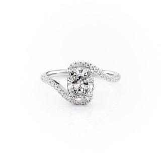 2.0CT Elongated Cushion Cut Tention Setting Moissanite Engagement Ring