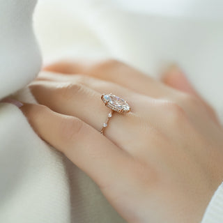 2.0 - 4.0 CT Marquise Cut CVD Diamond Dainty Engagement Ring