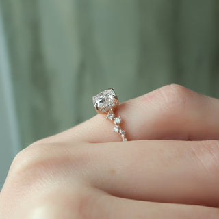 Bague de fiançailles avec diamants taille coussin CVD de 1,50 à 3,50 ct