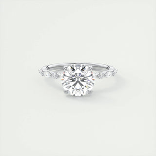 2.0CT Round Cut Pave Moissanite Diamond Engagement Ring