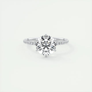 2.0CT Round Cut Solitaire Diamond Moissanite Engagement Ring