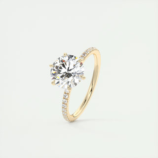 Bague de fiançailles avec diamant solitaire taille ronde et moissanite de 2,0 ct