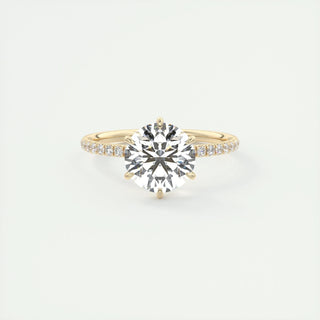 Bague de fiançailles avec diamant solitaire taille ronde et moissanite de 2,0 ct