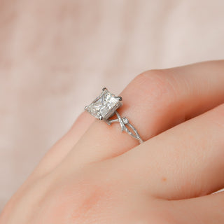 Bague de fiançailles en forme de princesse avec sertissage en brindille de 1,50 à 3,50 carats