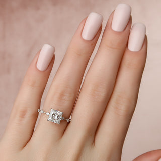 1.0 -3.0 Shape Princess Dainty Engagement Ring