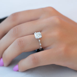 2.0 - 4.0 CT Cushion Cut CVD Diamond Dainty Engagement Ring