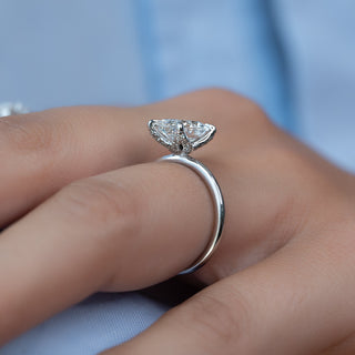 Bague de fiançailles avec diamant solitaire CVD taille ovale de 1,0 à 3,0 ct