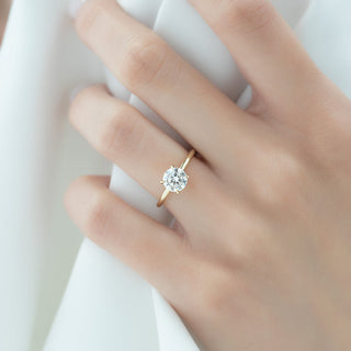 Bague de fiançailles avec diamant solitaire taille ronde CVD de 1,0 à 3,0 ct