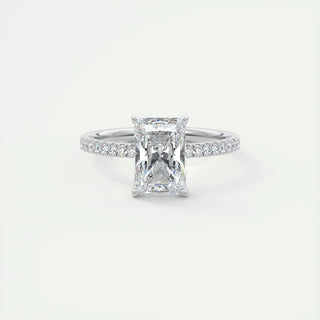 2.10CT Radiant Cut Pave Moissanite Diamond Engagement Ring