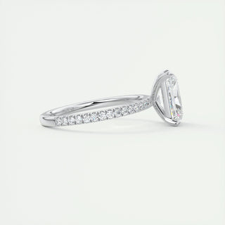 2.10CT Radiant Cut Pave Moissanite Diamond Engagement Ring