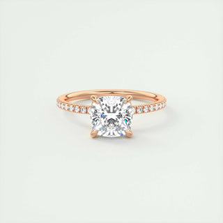 Bague de fiançailles en moissanite pavée de diamants taille coussin de 2,15 ct 