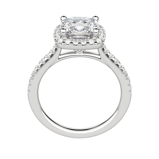 2.15CT Cushion Cut Halo Diamond Moissanite Engagement Ring