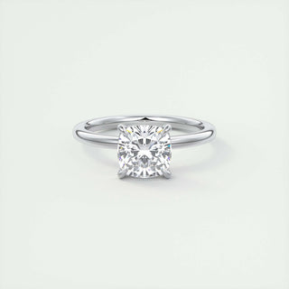 Bague de fiançailles avec diamant solitaire taille coussin de 2,15 ct et moissanite 