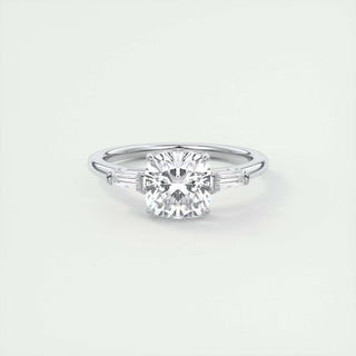 2.15CT Cushion Cut Three Stone Moissanite Diamond Engagement Ring