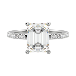 Bague de fiançailles avec diamant solitaire en moissanite taille émeraude de 2,30 ct 