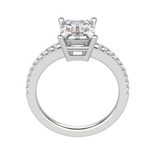 Bague de fiançailles avec diamant solitaire en moissanite taille émeraude de 2,30 ct 