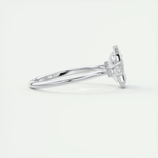 2.30CT Emerald Cut Three Stone Moissanite Diamond Engagement Ring