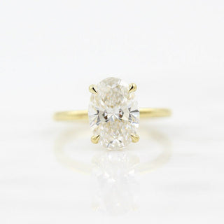 Bague de fiançailles avec diamant solitaire en moissanite à taille ovale de 2,40 ct