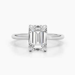 Bague de fiançailles avec diamant solitaire cultivé en laboratoire et émeraude G-VS de 2,58 ct 