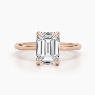 Bague de fiançailles avec diamant solitaire cultivé en laboratoire et émeraude G-VS de 2,58 ct 