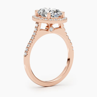 Bague de fiançailles avec diamant ovale E-VS Halo de 2,55 ct cultivé en laboratoire 