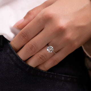 Bague de fiançailles avec diamant solitaire taille ronde CVD de 1,0 à 2,50 ct