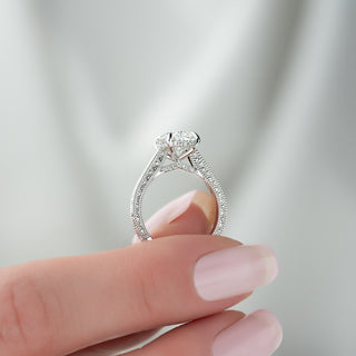 2.0  - 4.0 CT Oval Cut CVD Diamond Vintage Engagement Ring