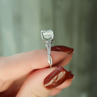 2.0 - 4.0 Carat Princess Shape CVD Diamond twig Engagement Ring