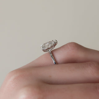 Anillo de compromiso con solitario de diamante CVD de talla pera de 1,50 a 3,50 quilates