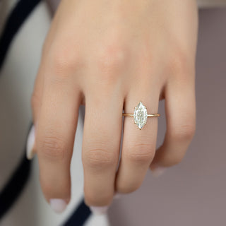 Bague de fiançailles avec diamant solitaire taille marquise CVD de 2,0 à 4,0 ct