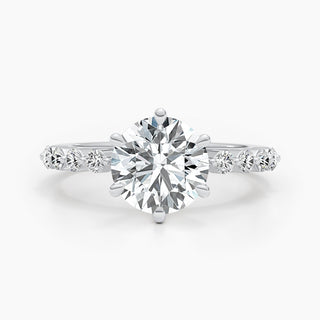 2.5ct Round G- VS Lab Grown Diamond Pave Engagement Ring